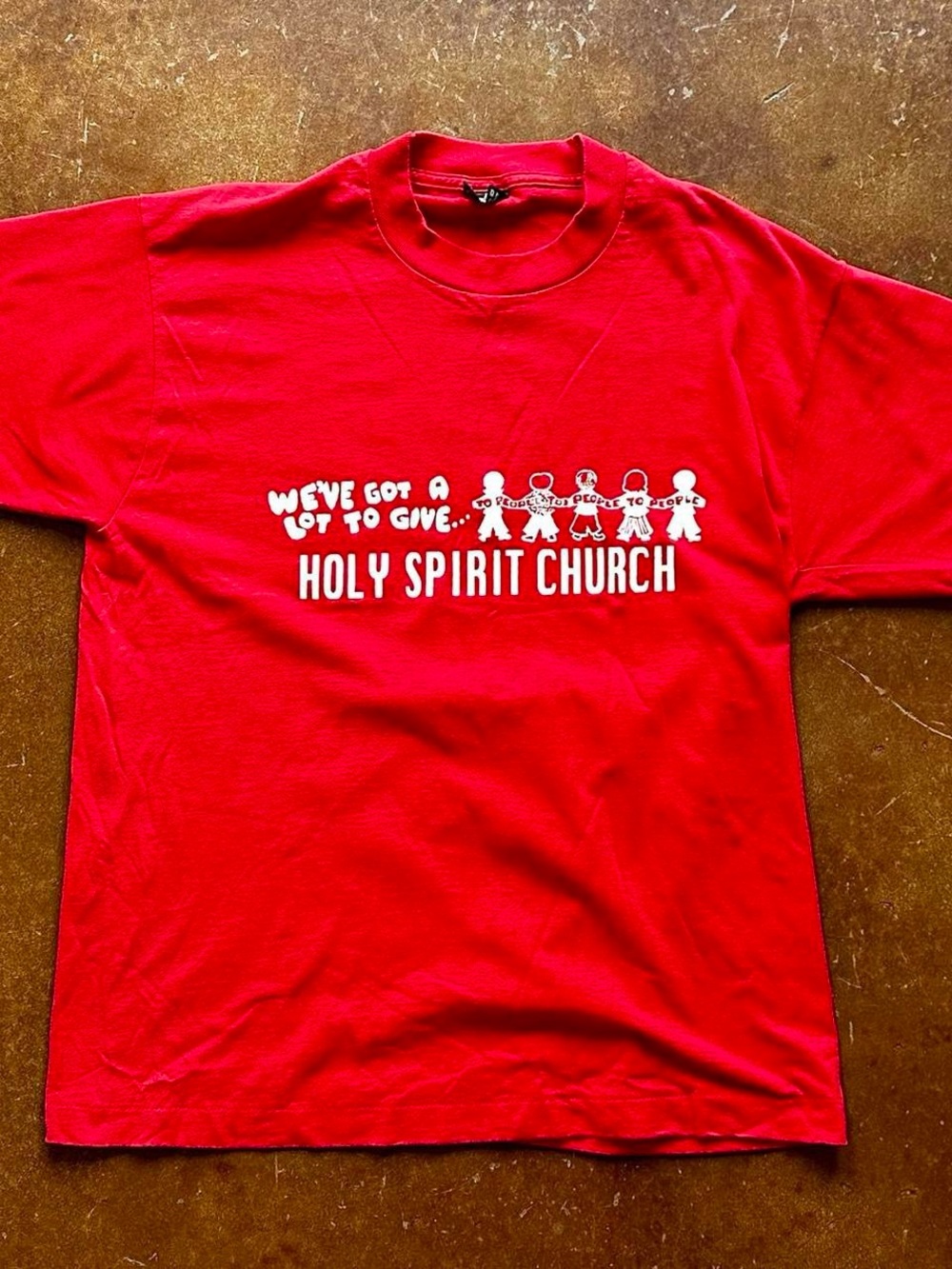 Vintage 1990s Fruit of the Loom Holy Spirit Church Funny Tee Shirt Single Stitch